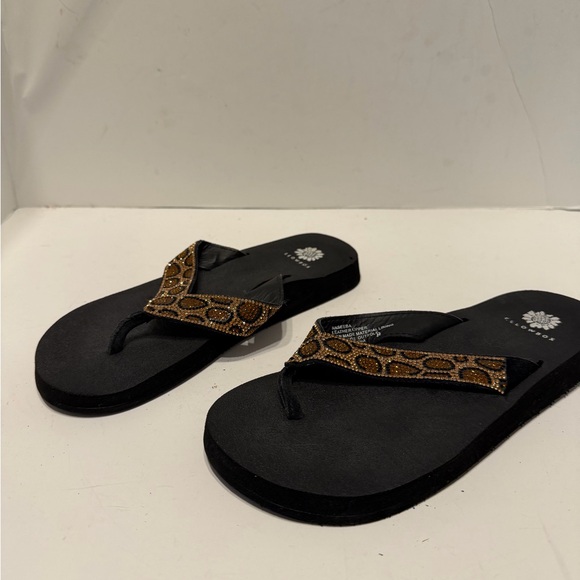 Yellow Box Black and Gold Sandals - Picture 3 of 6